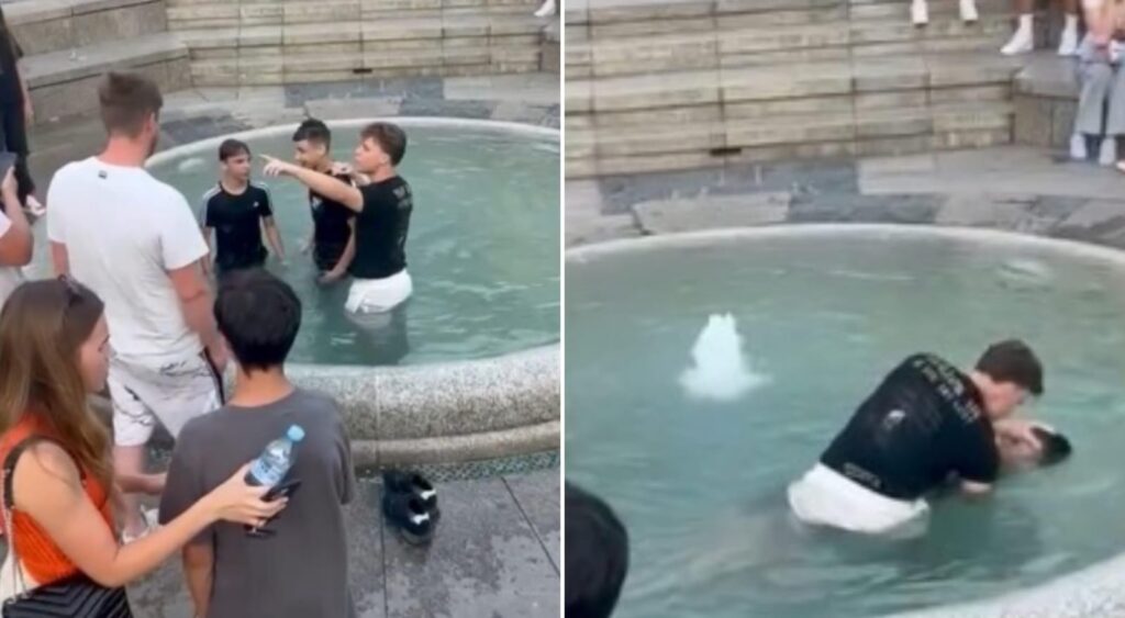 Adolescentes são batizados em chafariz durante evangelismo na Croácia